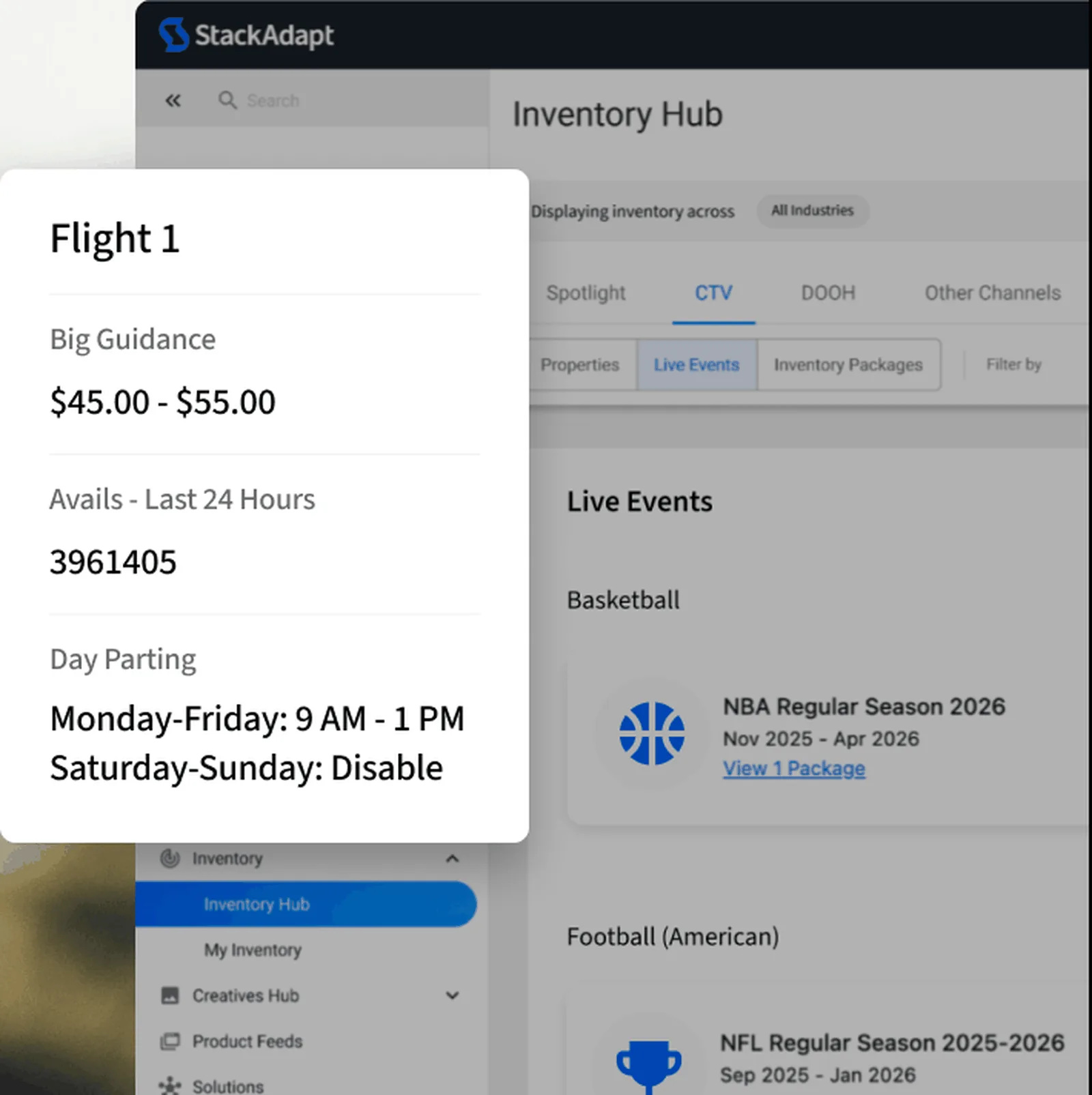 StackAdapt campaign management interface StackAdapt campaign management interface