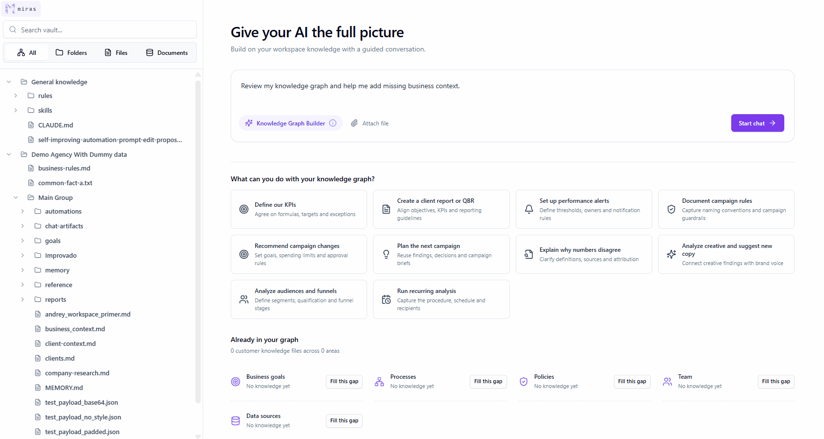 Filling a gap, from the overview through to the review panel