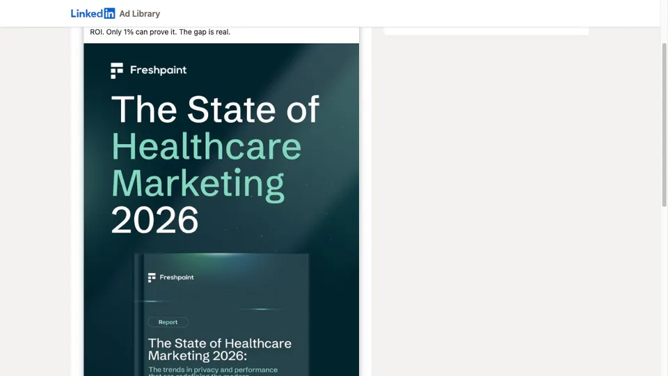 Freshpaint State of Healthcare Marketing 2026 LinkedIn research creative