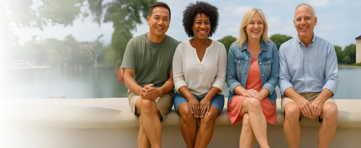 USA Vein Clinics homepage image featuring a diverse group of patients