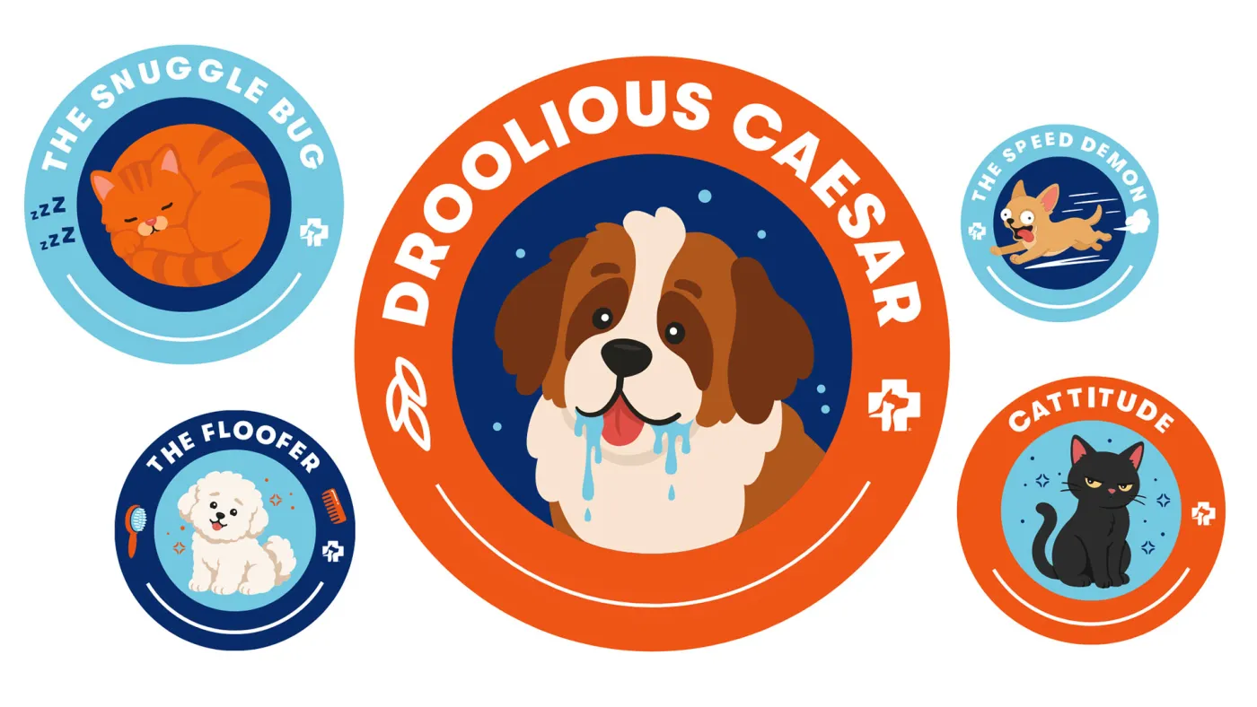 Banfield Pet Hospital illustrated Droolious Caesar dog campaign artwork