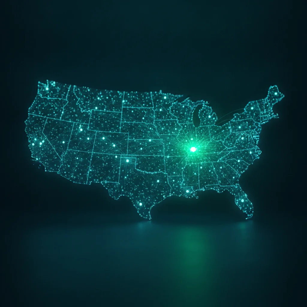 A luminous map representing the local markets studied in the Fertility report