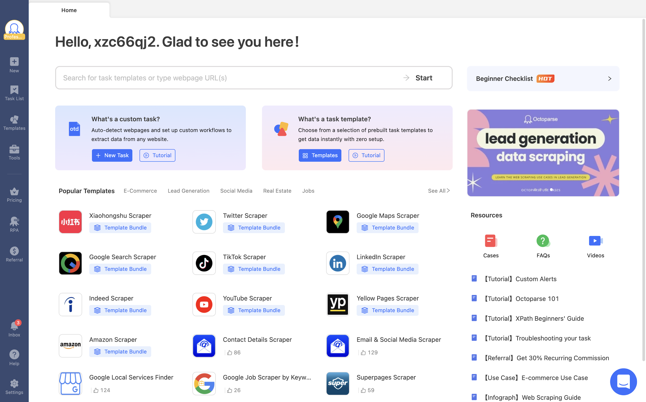 Octoparse is a data extraction tools, pulling data from websites, databases, and APIs.