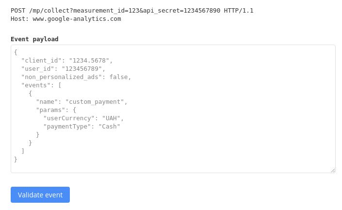 Creating an MP for Google Analytics 4