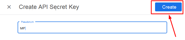Create APL secret key