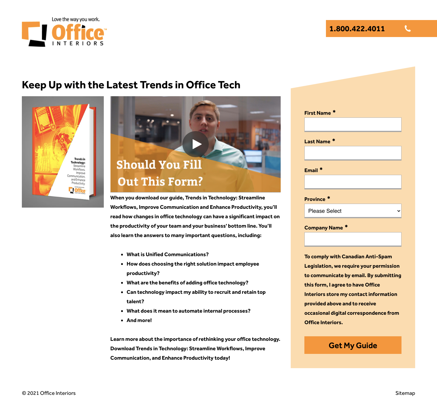 Complicated landing page