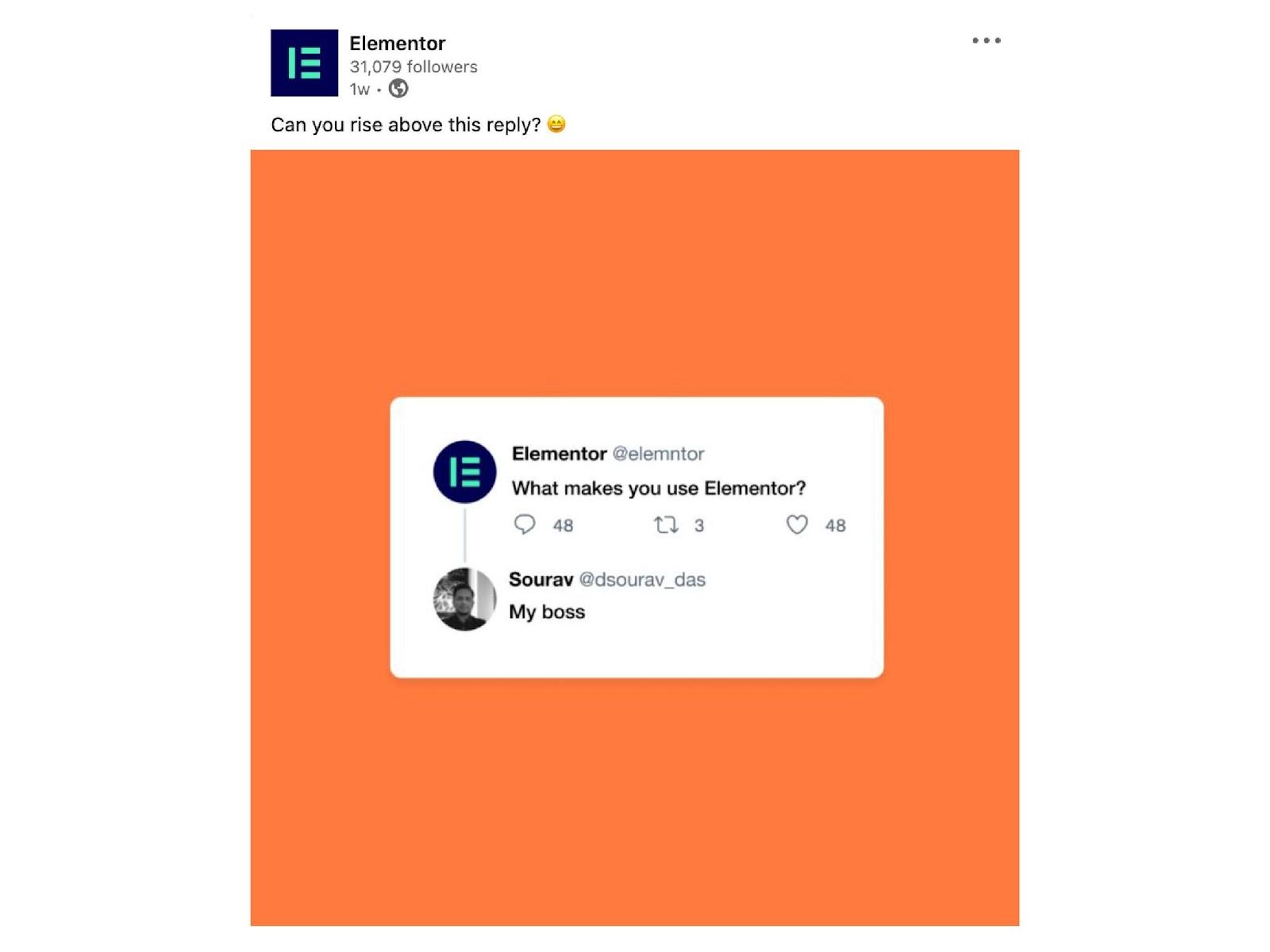 How Elementor utilizes social media to gather customer feedback