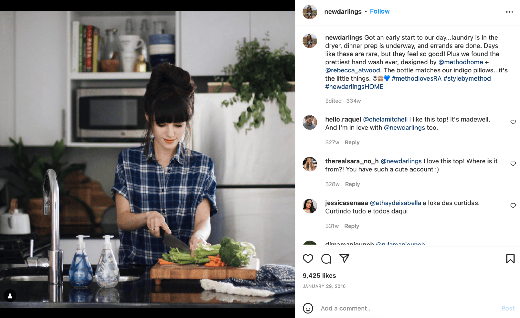 Method, environment-friendly home cleaning products on Instagram