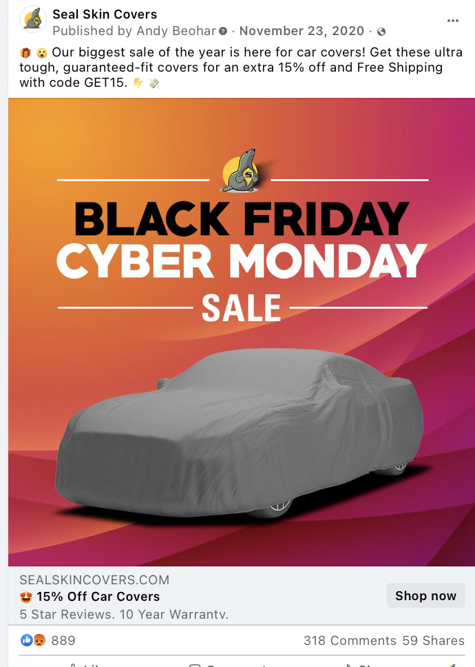 An example of a strong ad copy