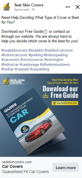 An example of a mobile Facebook ads campaign