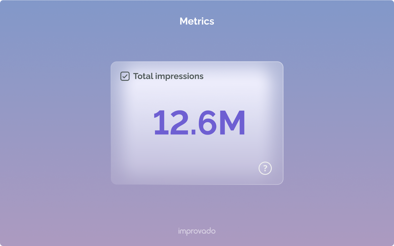 Metric shows data as a single value number.