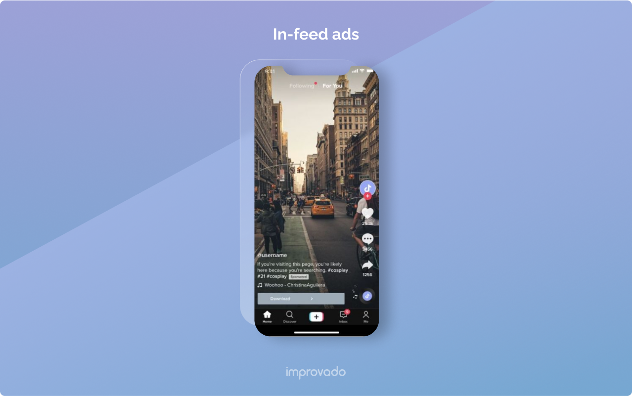 TikTok Ads dashboard : in-feed ads