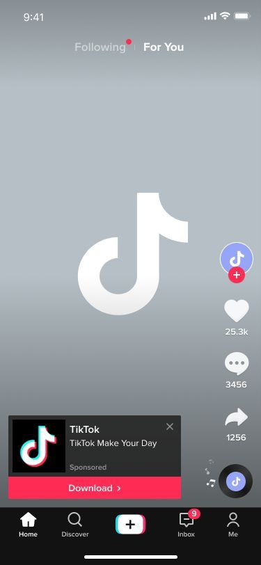 An example of how TikTok in-feed ads appear on the screen