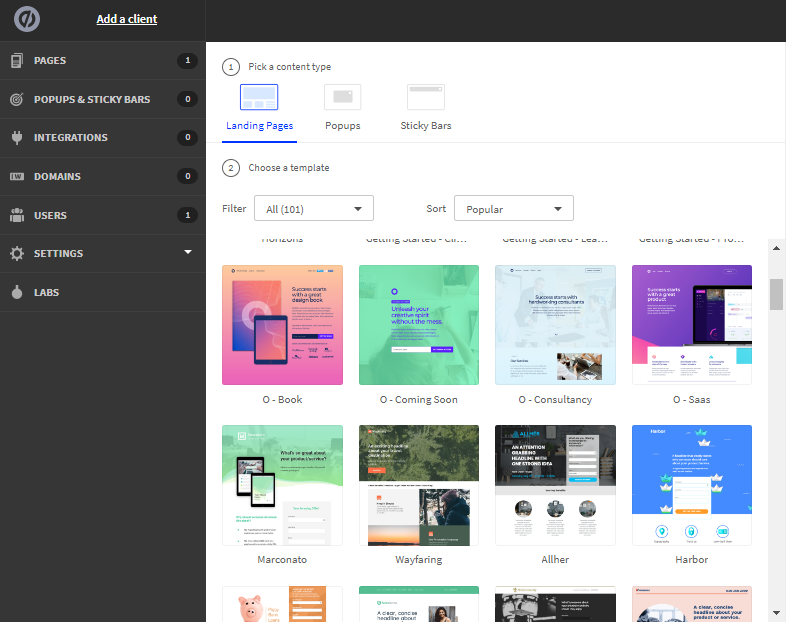 Unbounce is a conversion-focused platform that enables businesses to create, optimize, and test landing pages, pop-ups, and sticky bars.