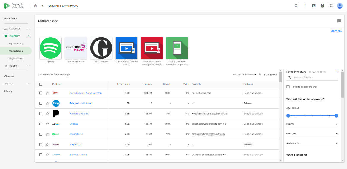 DV360 is a comprehensive demand-side programmatic advertising platform.