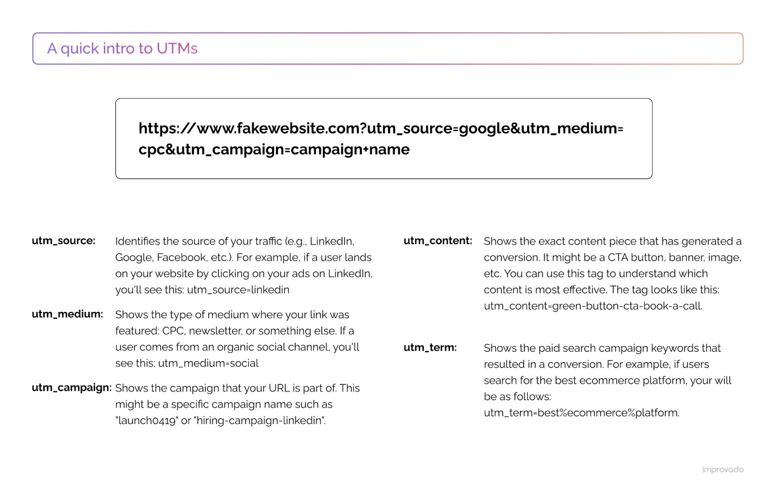 UTM parameters are essential for tracking the effectiveness of online marketing campaigns.