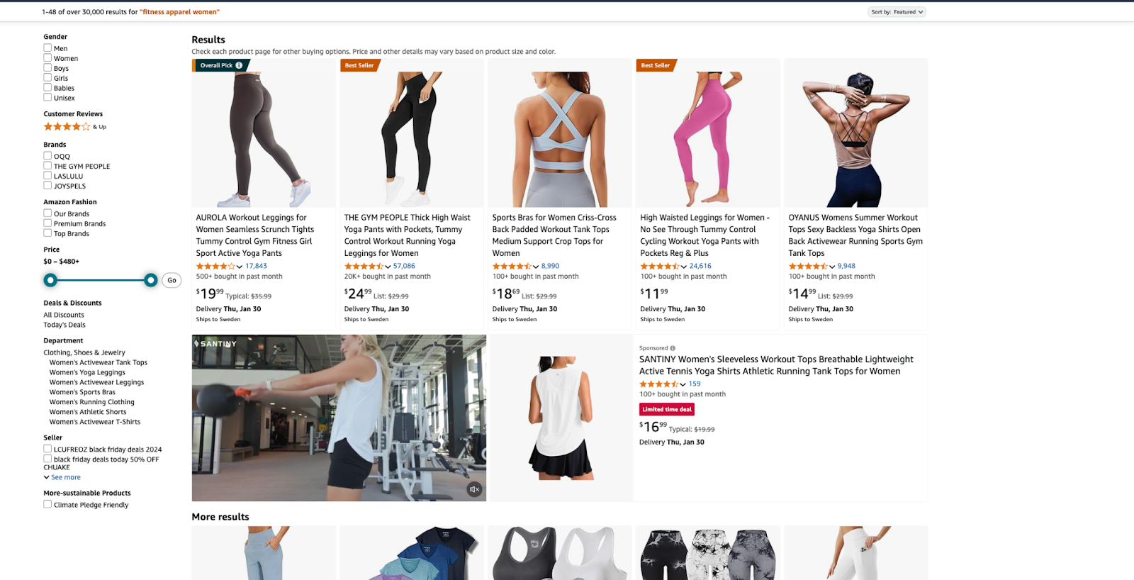 Amazon Ads sample sponsored placement