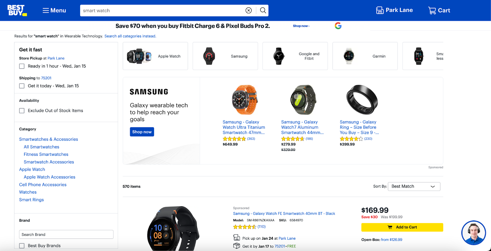Best Buy Ads sponsored product placements sample