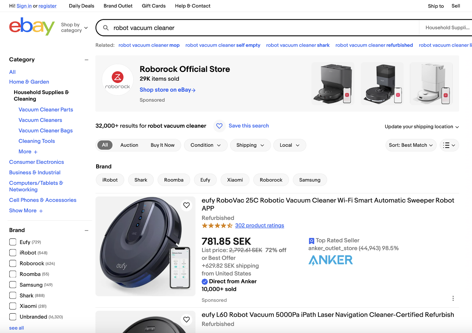 eBay Advertising sponsored placements