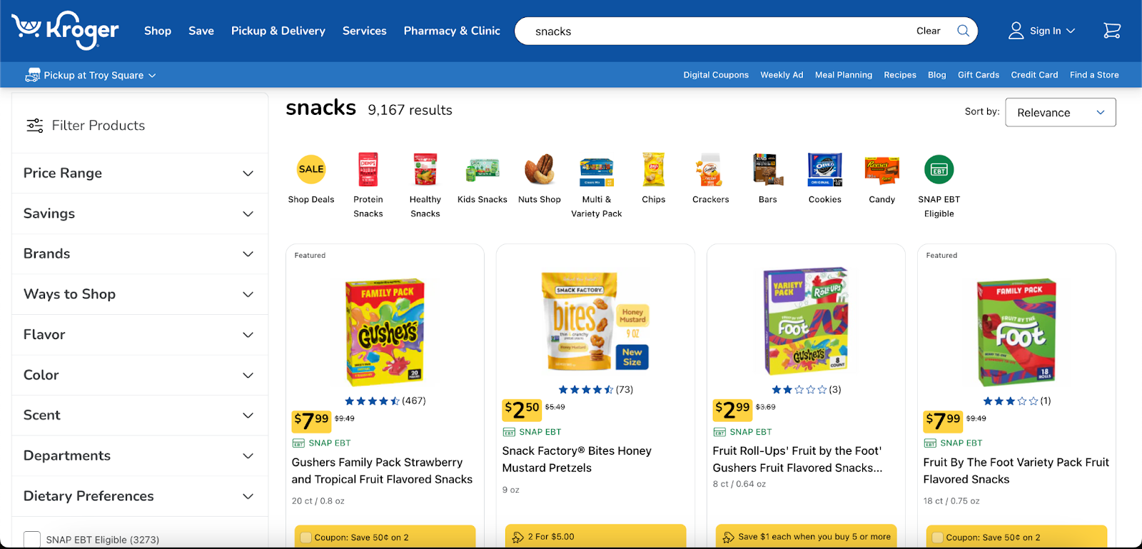 Kroger featured product example