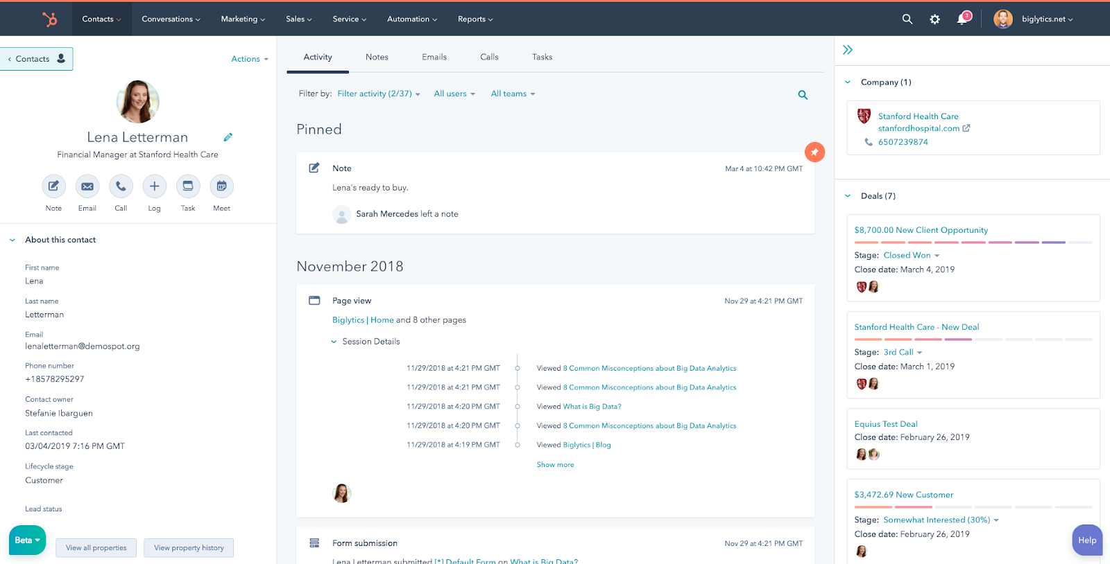 HubSpot offers marketing automation with built-in CRM and reporting.