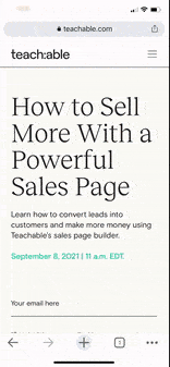A mobile-friendly design for a landing page
