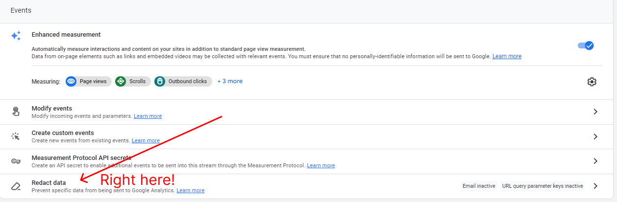 Setting up data redaction in GA4, pt.2