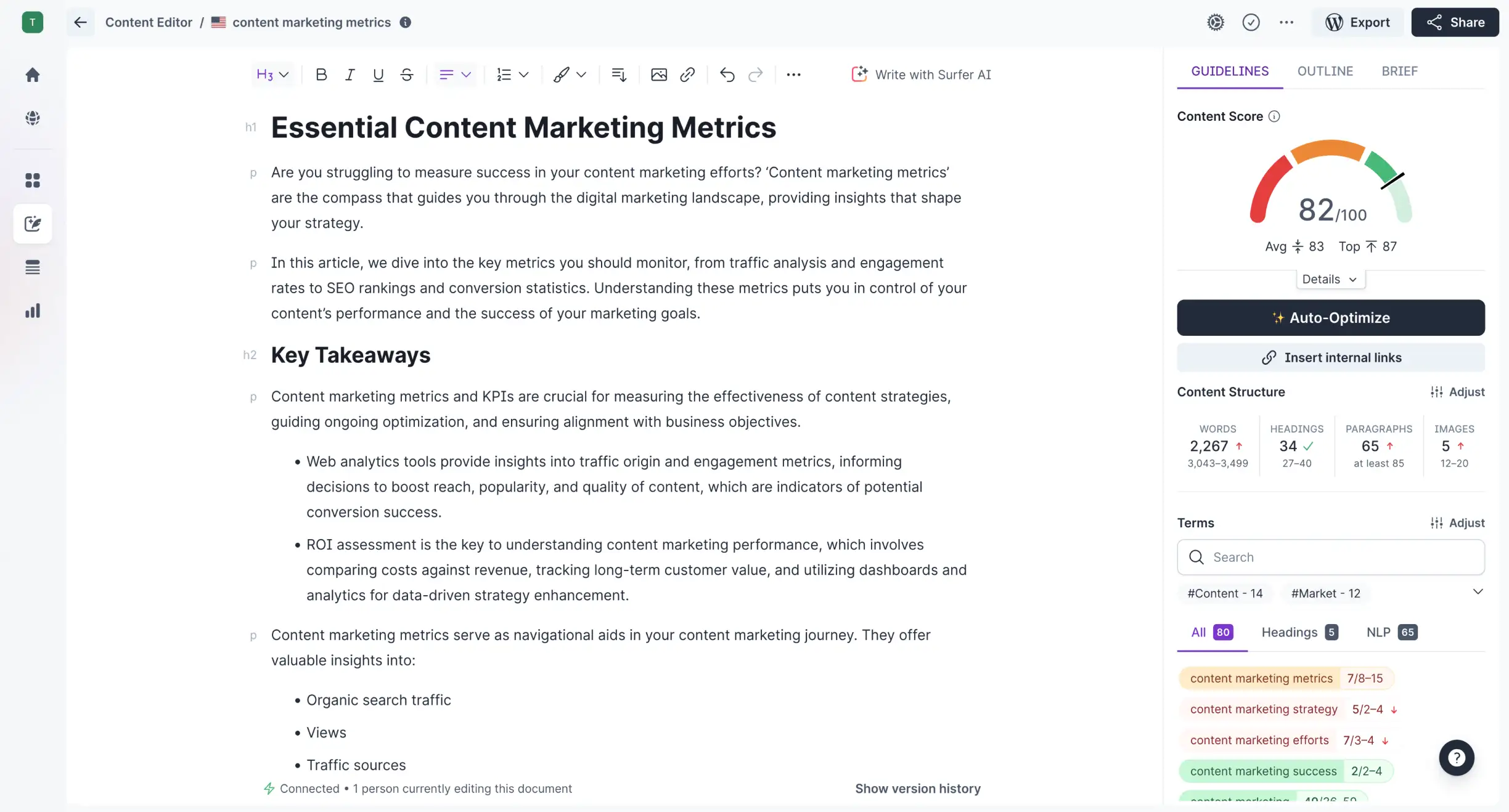 Surfer SEO is an AI-powered SEO tool
