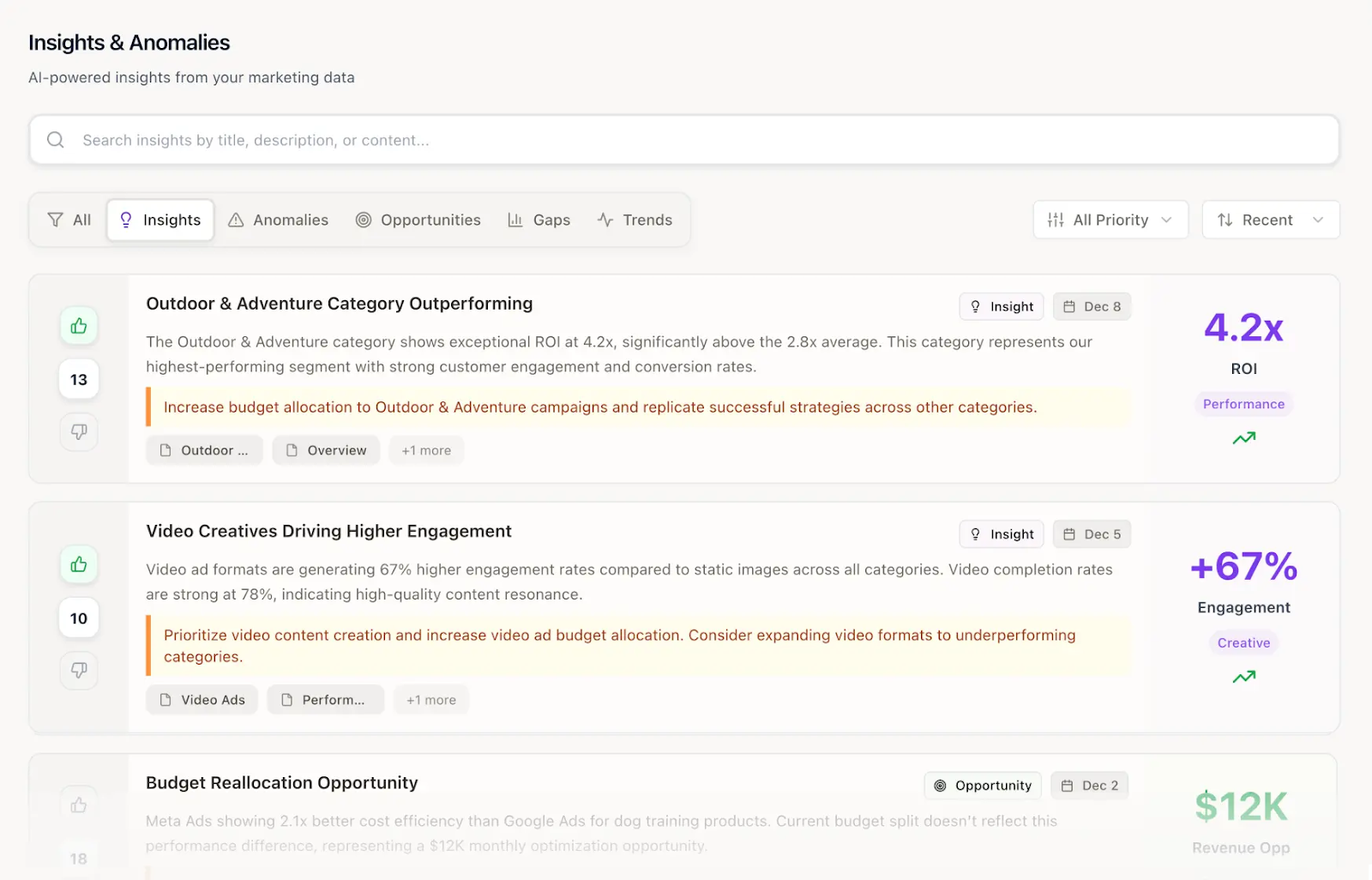 Improvado AI Agent performing trend analysis