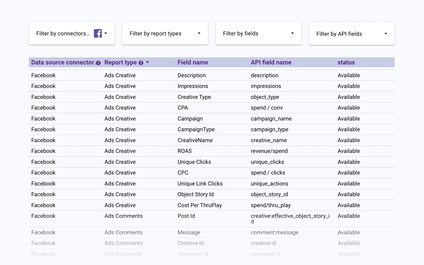 Data mapping tools features: data dictionary