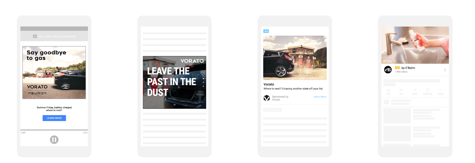 Google DV360 offers a wide range of ad formats.