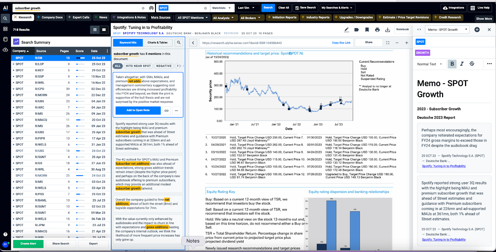 AlphaSense helps analyze market, company, and financial content.