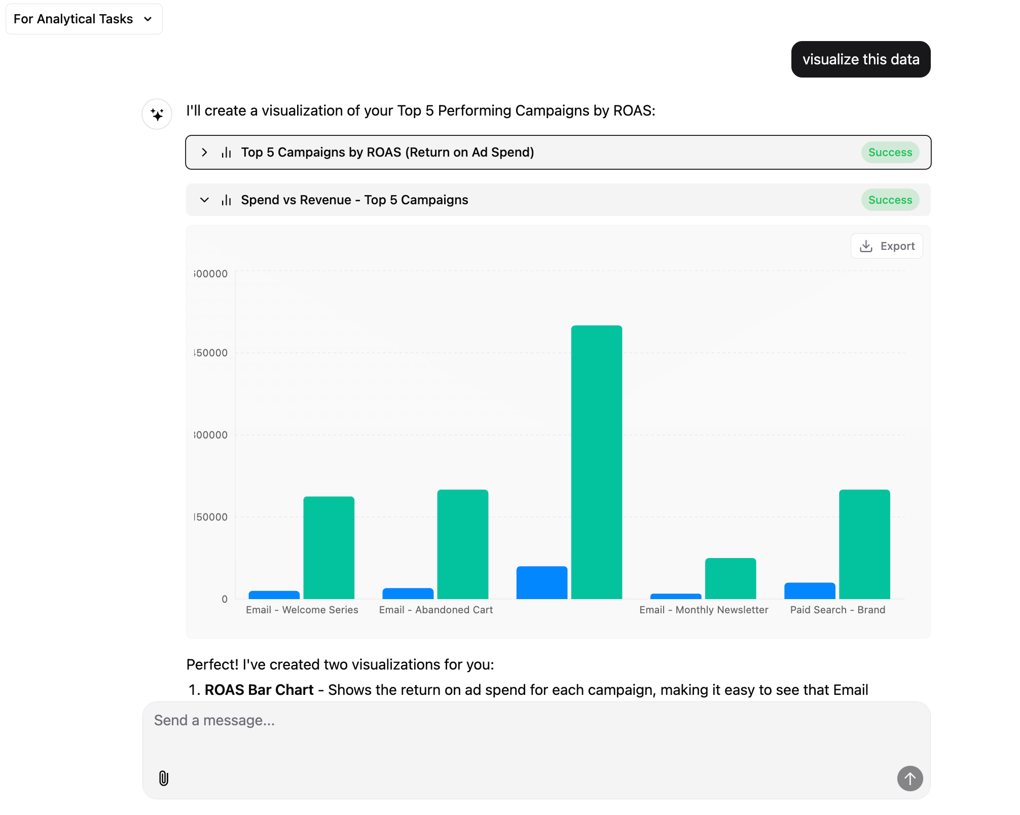 Improvado AI Agent can build reports and dashboards