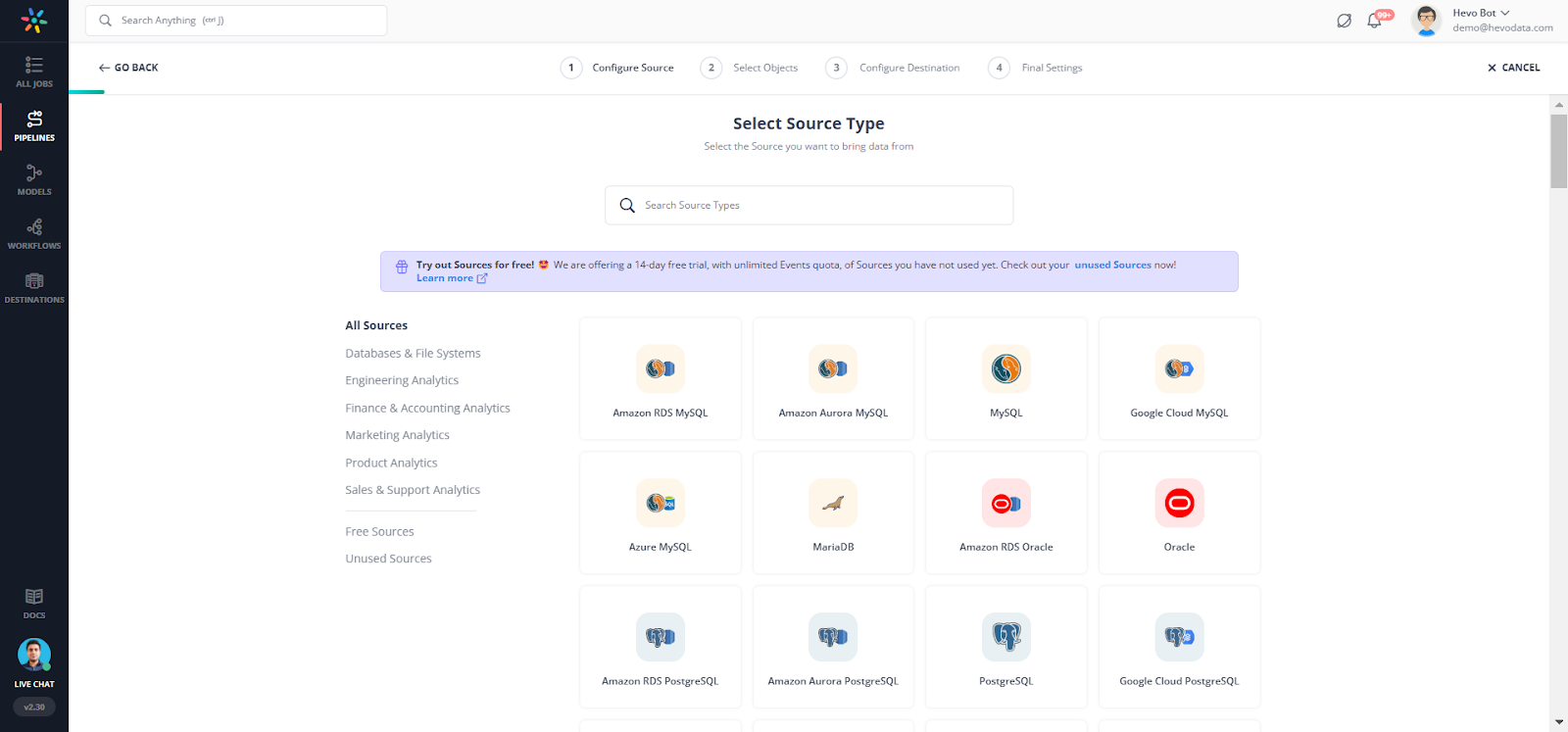 Hevo Data is an ETL tool alternative to Fivetran.