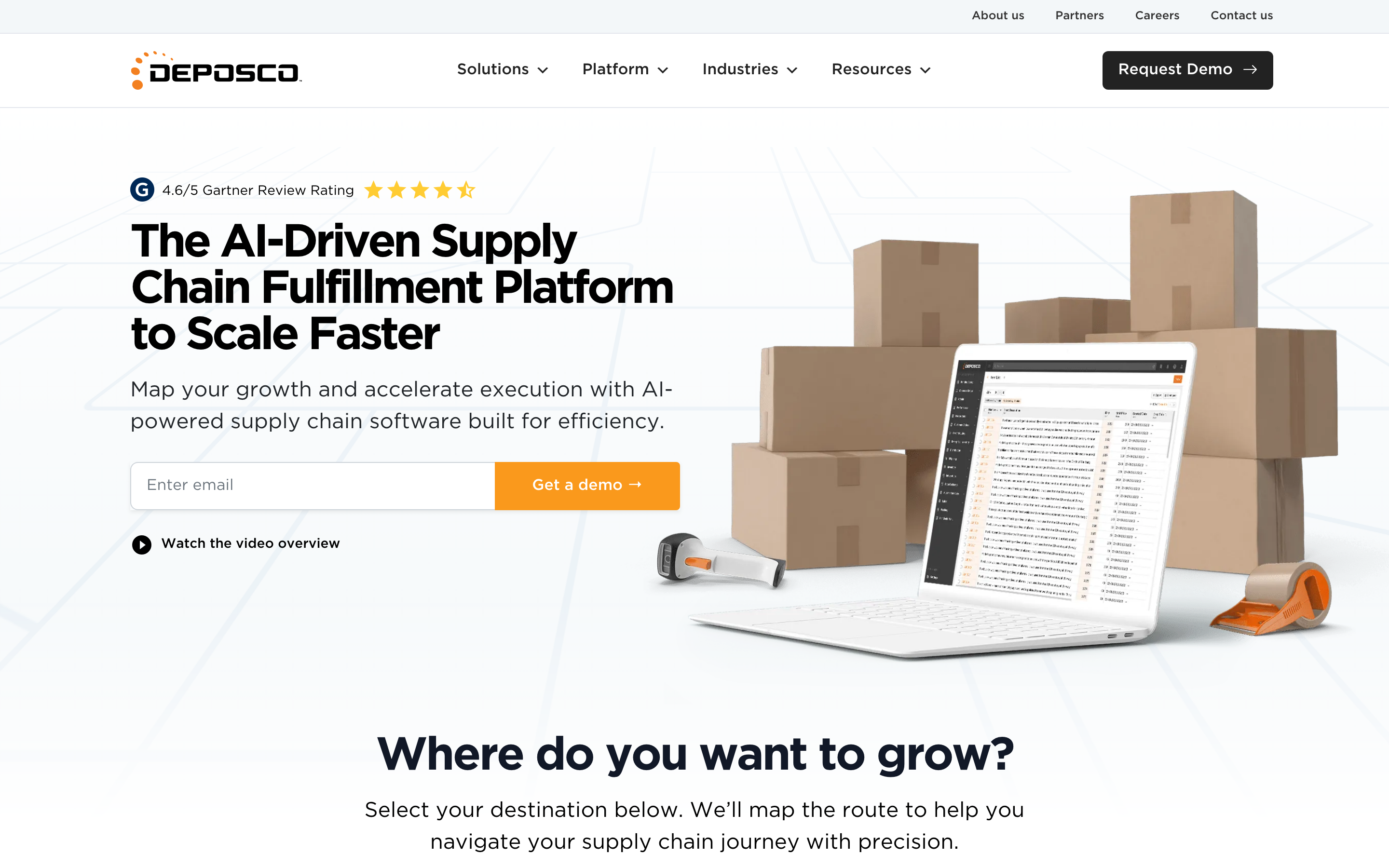 Deposco homepage — cloud-based warehouse management and order management platform for high-volume omni channel retailers