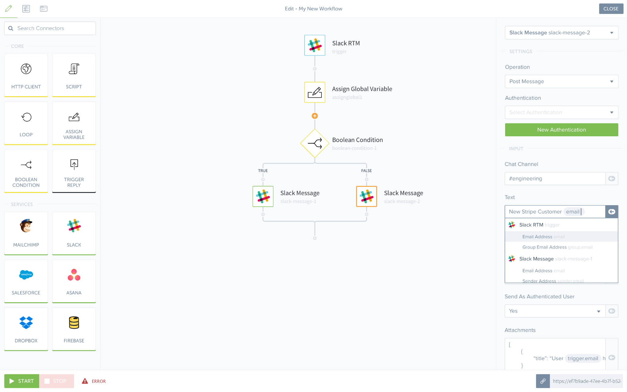The Tray.io interface demonstrates low-code workflow orchestration with API-level controls and branching logic.